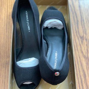 Black Molly wedge peekaboo toe shoe